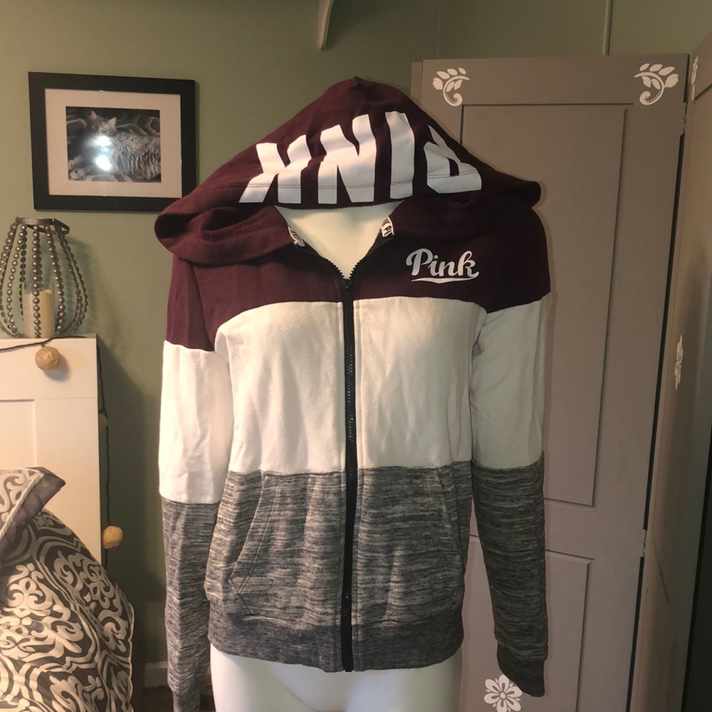 PINK Hooded Zippered jacket M